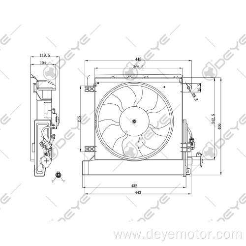 1253.G9 Radiator cooling fan motor for CITROEN C1